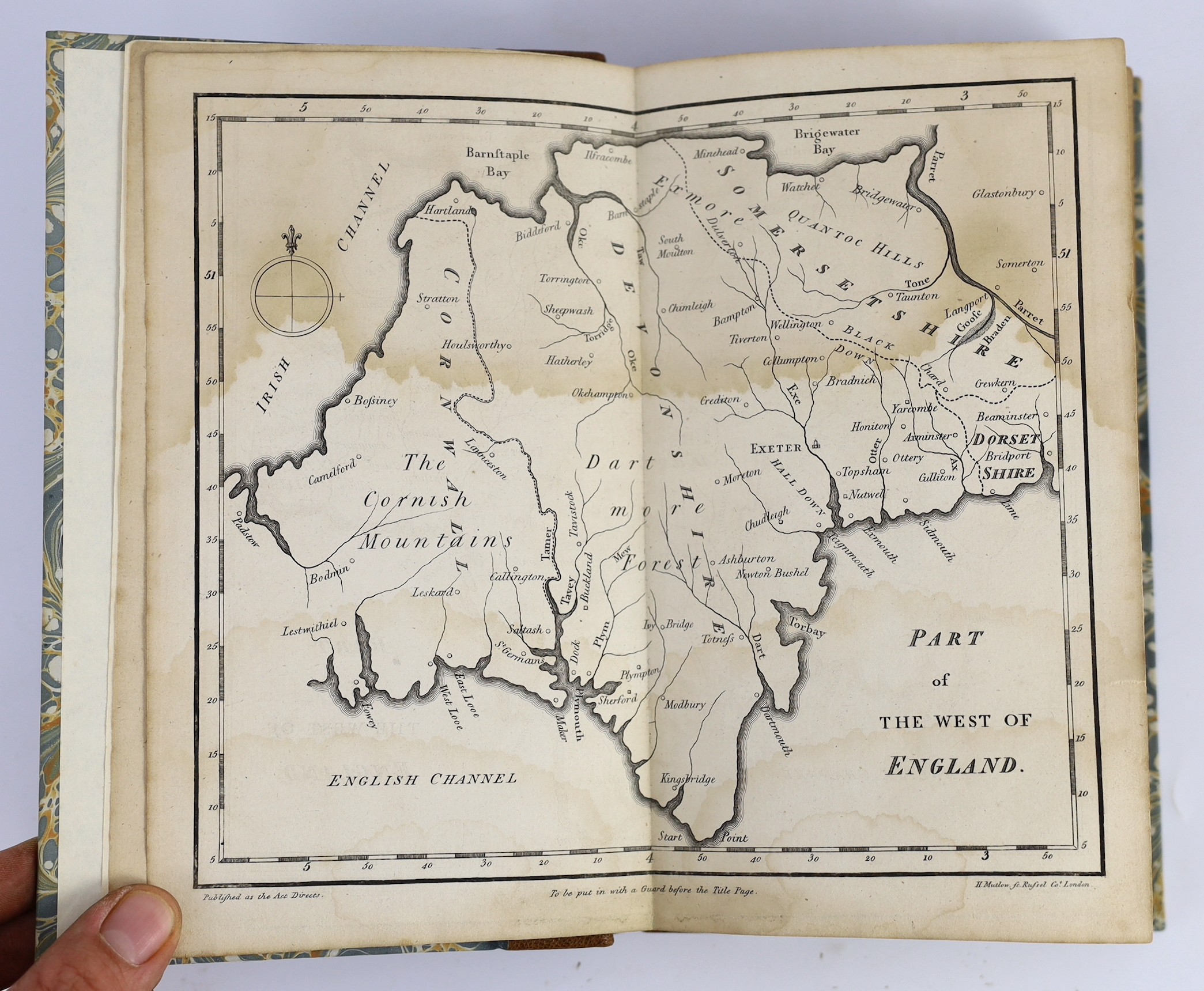 WEST OF ENGLAND - Marshall, William - The Rural Economy of the West of England, 2 vols, 8vo, rebound quarter morocco, with folding map (stained), London, 1796